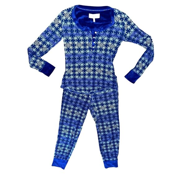 Victoria's Secret Vintage y2k Waffle & Velour 2 Piece Pajama Sleepwear Set Sz Sm - Picture 1 of 9